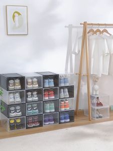 JINXY กล่องใส่รองเท้า กล่องเก็บของอเนกประสงค์ กล่องรองเท้า กล่องใส กล่องเก็บของ เปิดฝาด พับเก็บได้