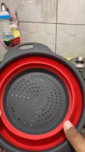 Baskom Lipat Silikon Peniris Beras Buah Sayuran Serbaguna Baskom Silikon by Einstein-Store