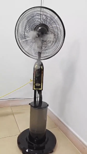 16 inch Air Cooling Fan Water Misting Floor Electric Fan 90° Shake Head with Wheels Remote Control 4L Water Tank for Home Living Room Bedroom Study Room
