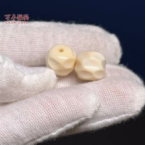 Natural Mammoth Tooth Ice Material Ping Pong Buddha Beads Loose Beads without Spacer Accessories DIY Bracelet Necklace