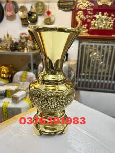Lọ hoa bằng đồng cao 25cm lọ hoa đồng