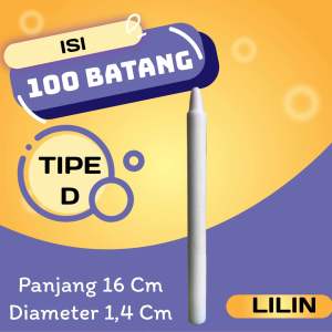 Lilin Putih Pack Isi 100 Pcs Tipe 04 Lilin Lampu/Lilin Murah-Besar-Candle-Grosir P165 D14 Cm (T04-100)