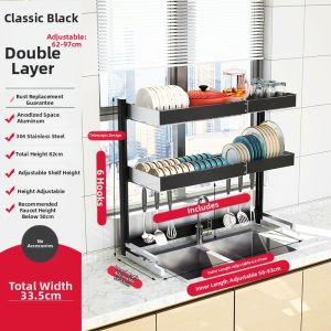 Extendable Height-Added Kitchen Sink Organizer