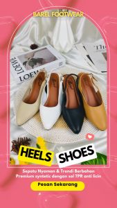 BARA - viona Sepatu Mules Heels Wanita  Slingback Heels sepatu pesta wanita sepatu kerja wanita Pantofel Sepatu Kantor Heels Wanita