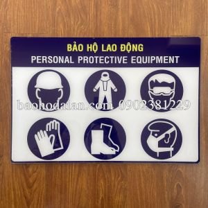 Bảng hướng dẫn Trang bị đồ bảo hộ lao động chất liệu mica 30 x 40