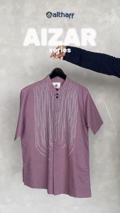 Althaff Aizar Series Baju Koko Couple Ayah dan Anak Lengan Pendek Bahan Katun dengan Motif Bordir