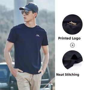 Jeep | Jeep Quick Dry Casual T-Shirt Breathable Loose Fit Short Sleeve Round Neck Outdoor Leisure Clothing For Men Ultra Lightweight