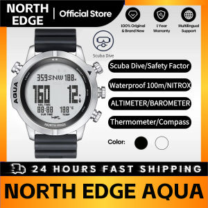 NORTH EDGE AQUA Mens Professional Diving Computer Watch Scuba Diving NDL 50M Dive Watches Altimeter Barometer Compass