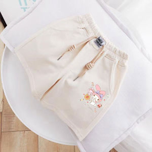 Girls Cotton Summer Shorts Cartoon Meileti Casual Pants Cute Childrens Clothing Loose Fit Five-Quarter Length No Lining