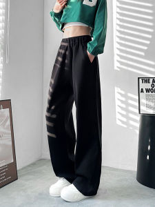 Loose Wide Leg Pants Womens Casual Spring New plus Size Lazy Long Straight Cut Trousers High Waist Cotton Blend Fashion
