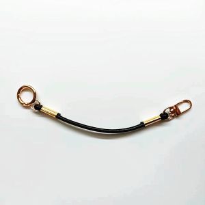 Leather Ornament Small Lanyard 4mm Thick Leather Retro Cowhide Double Buckle Lanyard Handbags Extension Strap Leather Rope