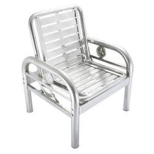 Thickened 304 Stainless Steel Sofa Chair Flat Foldable Single High Back Home Simple Chair Balcony Leisure Household Furniture