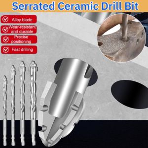 Serrated Ceramic Drill Bit with Four Edges For All Ceramic Tiles Ceramic Glass Marble Concrete 四刃锯齿陶瓷钻头