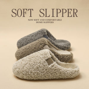 Dép Bông Lông Cừu Dày Ấm Áp Mùa Đông Cho Nam Và Nữ Dép Bông Lông Cừu Mùa Thu Đông Mới Về Dép Lót Bằng Cao Su Cho Mùa Đông
