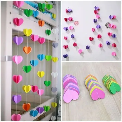 PAPER GARLAND HIASAN 3D -PAPER GARLAND-TIRAI JENDELA ATAU PINTU - HARGA PER JUNTAI (HELAI)