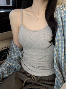 Áo Ba Lỗ Không Dây Màu Xám Mùa Hè Cho Nữ Áo Ba Lỗ Có Đệm Ngực Chống Hở Hang Che Ngực Phụ Trợ Mặc Trong Và Ngoài Áo Ba Lỗ Đẹp