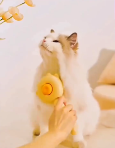Sisir Kucing Anjing Otomatis Lembut Perontok Bulu Kutu Hewan Peliharaan Tombol Grooming Brush Hairs