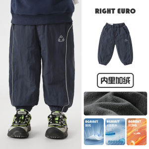 RightEuro Fleece Lined Childrens Pants Autumn Winter Style Baby Boys Long Trousers Thickened Warm Cotton Pants for Kids