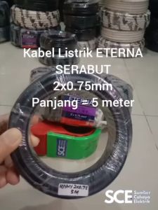 (5 Mtr) KABEL ETERNA NYYHY 2x0.75 mm (fx) 300/500 V - KABEL FLEXIBLE (SERABUT)