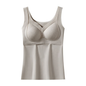 MiiOW | Áo ngực lót lông cừu hai mặt giữ nhiệt cho nữ không cần đeo quần lót liền mạch mùa thu đông mới cỡ lớn cổ chữ V