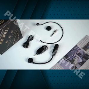 Mik Mic TaffSTUDIO Microphone Wireless Jarak jauh clip on bando imam mesjid 2.4GHz Headset HX W021