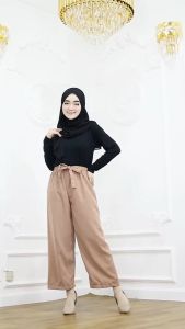 Kulot Ribbon Pants: Celana Wanita Highwaist & Celana Harian Nyaman