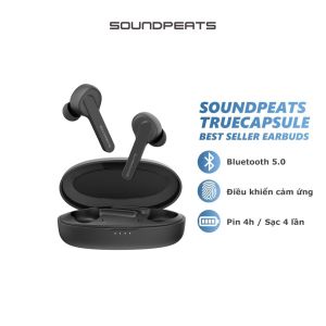 Tai Nghe True Wireless Earbuds SOUNDPEATS TrueCapsule Smart Touch Bluetooth V5.0 - Hàng Chính Hãng Tai Nghe Không Dây Công Nghệ Bluetooth V5.0 Tai Nghe Black Với Thời Gian Bảo Hành 12 Tháng - Lazada