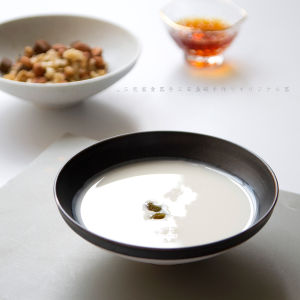 Handmade Black Ceramic Large Tea Bowl Matcha Bowl Dessert Bowl Zen Vegetarian Bowl Song Zhan Bowl Original Design