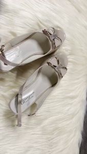 Korean fish mouth sandals breathable lightweight womens thick with a word buckle high heels