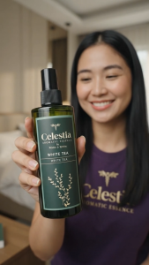 Celestia Aromatic Essence White Tea Room Spray - 200ml - Eucalyptus & Cinnamon Scent - Fresh Home Fragrance Diffuser