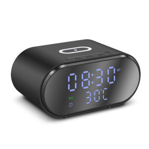 Digital Alarm Clock 15W Wireless Charger  for iPhone 16 15 14 13 12 Pro Max Plus  for Samsung S25 S24 S23 S22 S22 .