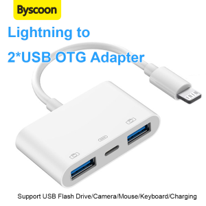 Lightning to USB Camera Adapter and Charge for iPhone iPad Female USB OTG Cable Adapter Support Connect Camera Flash Drive Mouse