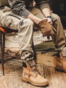 Heavy Weight Pure Cotton Ankle Banded Working Pants Mens Loose Casual Trousers Thick Trendy American Classic Stain-Resistant Abrasion Resistant Trousers