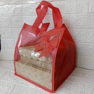 12 pcs Tas Hajatan Spunbond Mika Warna Ukuran 22x22x28 cm Goodie Bag Transparan Ulang Tahun