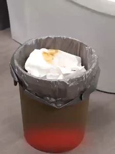 8L/12L Automatic Packaging Narrow Trash Bin with Cover Press-type Rectangular Trash Can Waterproof Space saving for Toilet Kitchen Bathroom