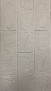 RW Wallpaper Dinding Warna Putih Bata 3D Foam 70cm x 77cm Premium Wallpaper Sticker Tebal 3mm