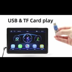HIPPCRON 7 Inch Máy Nghe Nhạc Đa Phương Tiện Trên Ô Tô Với Carplay Không Dây Android Auto Màn Hình Cảm Ứng IPS Bluetooth5.1 Hỗ Trợ Thẻ TF In-Dash Universal
