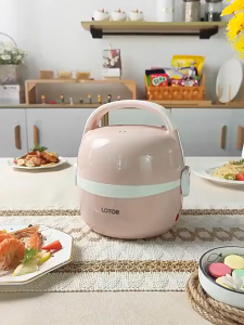 Lotor Portable Electric Lunch 1.45L HM-2013 Water Free Electric Bento Cooking Lunch Electric Heating Lunch Bento Heat Insulation Pluggable Electric Heat ho