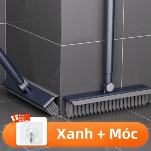 Bàn Chải Vệ Sinh Sàn Nhà 2 Trong 1 Cán Dài Thân Thiện Với Môi Trường Chất Liệu Nhựa Dùng Cho Nhà Tắm Cửa Sổ Gạch Ốp Tường Chổi Cọ Tắm Dụng Cụ Vệ Sinh Gia Đình