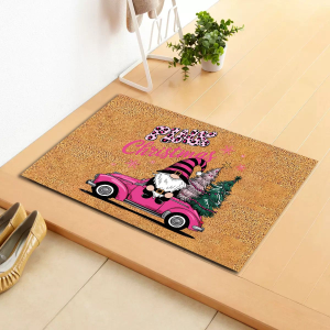VIKAMA Giáng Sinh Gnome Chào Mừng Thảm Chùi Chân Có Thể Giặt Được Chống Trơn Trượt Phong Cách Hiện Đại Thảm Trải Sàn Polyester Cho Lối Vào Hiên Nhà Phòng Ngủ Nhà Bếp Trang Trí Nhà Cửa
