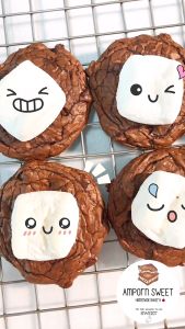 คุกกี้บราวนี่มาชเมโล่ ช็อคเข้มข้น Marshmallow Dark Chocolate Brownies Cookies