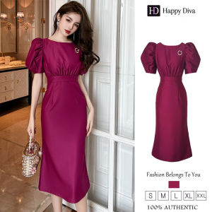 Happy Diva ชุดบอดี้คอนสีม่วง - แขนพัฟเซ็กซี่เพรียวบางจบงานปาร์ตี้สไตล์เกาหลี 50159