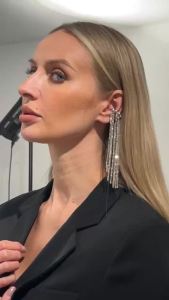 Ingemark | Ingemark Unique Long Tassel Metal No Piercing Ear Clip Earrings CCB for Women Trendy C-shaped Ear Cuff Accessories Charm Jewelry