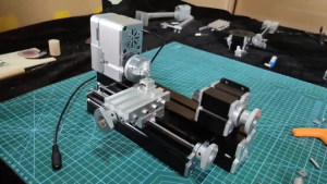 Mini Mesin Bubut Logam Mini Lathe Wood Metalworking DIY 60W Hitam TZ20002MG Tool The First