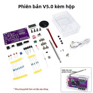 Bộ Radio Tự Làm HU-017A/HU-017B RDA5807S Đa Chức Năng 87-108MHz FM Có Thể Điều Chỉnh Mô-đun Radio Với Màn Hình Hiển Thị Kỹ Thuật Số LED Và Điều Khiển Âm Lượng