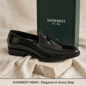 Shoebest Black Leather Shoes for Mens " Landon" 50663