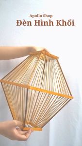 (Xưởng HCM) Đèn Trang Trí Thả Trần Bằng Tre Gỗ Dùng Để Decor Nhà Hàng Quán Cafe Homestay. Mẫu Hình Khối- Apollo_90 Shop