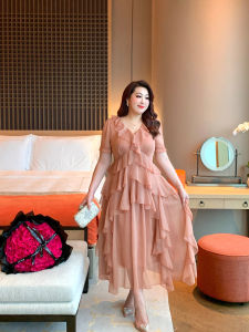 GLEC | Elegant Slimming Retro French Style V-Neck Dress