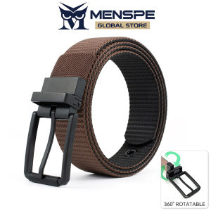 MENSPE Men Belt Outdoor Tactical Belt Adjustable Belt Rotating Buckle Nylon Waistband Double-Sided Two-Color Belt Youth Sports Canvas Pant Belt Simple Nice Waistband Nylon