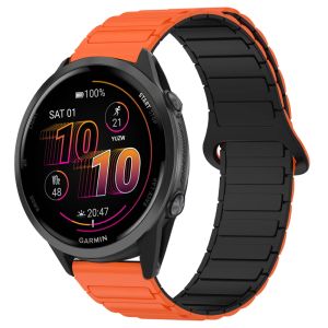 20 22mm Two-Tone Silicone Band For Garmin Forerunner 570 265 255 245 165 Venu 3 Magnetic Strap For Vivoactive 6 5 Music Bracelet